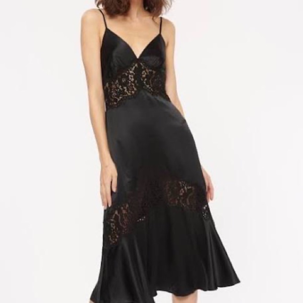 NYC Black Lace Midi Cami Dress